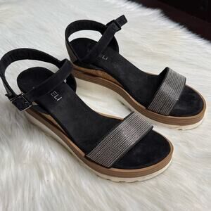 Vaneli Black Cedra Platform Wedge Sandals